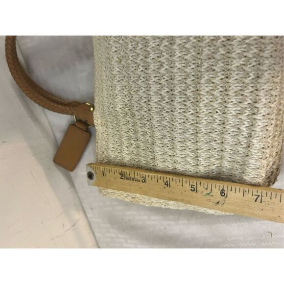 Relic natural woven crochet leather double handles zipper 12"x7" - Picture 9 of 10